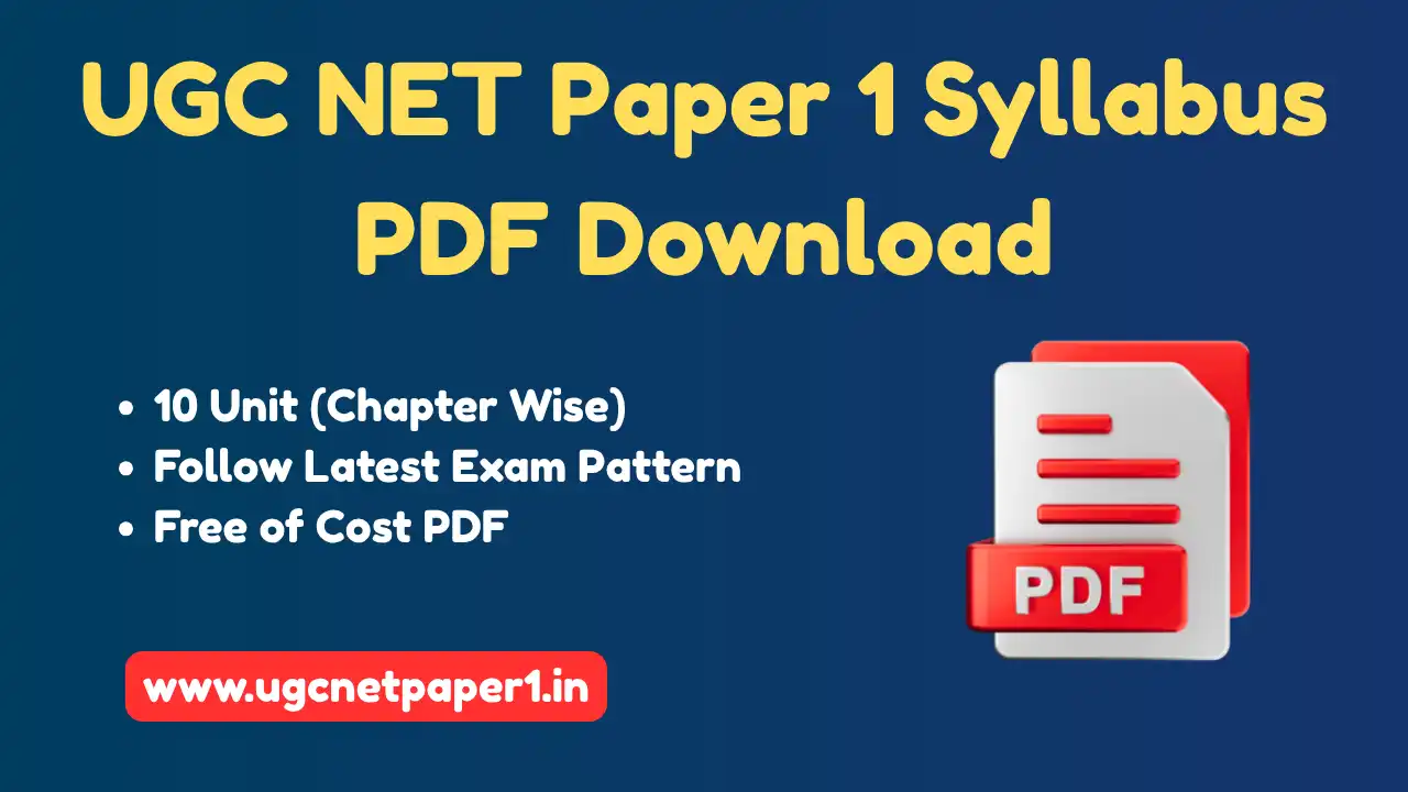 UGC NET Paper 1 Syllabus PDF Free Download